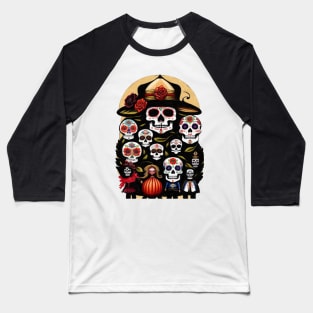 colourful skull Baseball T-Shirt